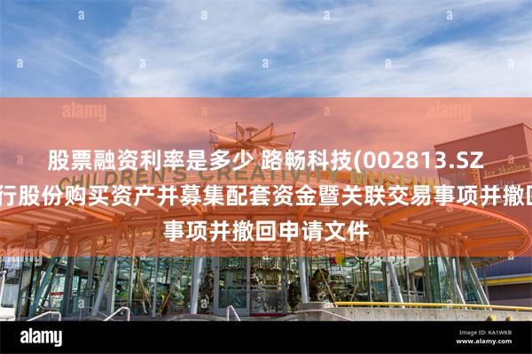 股票融资利率是多少 路畅科技(002813.SZ)：终止发行股份购买资产并募集配套资金暨关联交易事项并撤回申请文件
