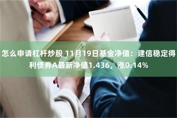 怎么申请杠杆炒股 11月19日基金净值：建信稳定得利债券A最新净值1.436，涨0.14%