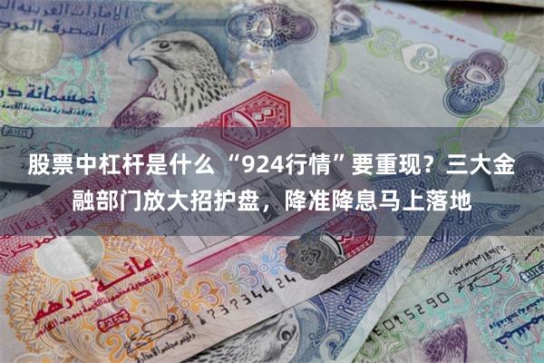股票中杠杆是什么 “924行情”要重现？三大金融部门放大招护盘，降准降息马上落地