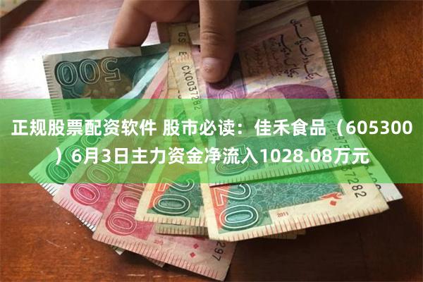 正规股票配资软件 股市必读：佳禾食品（605300）6月3日主力资金净流入1028.08万元