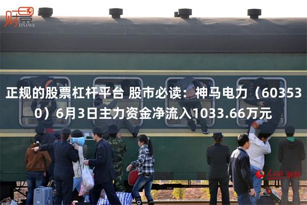 正规的股票杠杆平台 股市必读：神马电力（603530）6月3日主力资金净流入1033.66万元