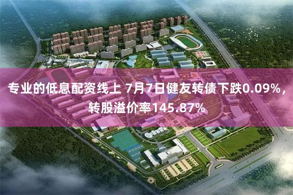 专业的低息配资线上 7月7日健友转债下跌0.09%，转股溢价率145.87%