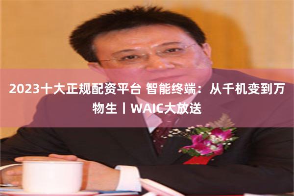 2023十大正规配资平台 智能终端:从千机变到万物生丨WAIC大放送